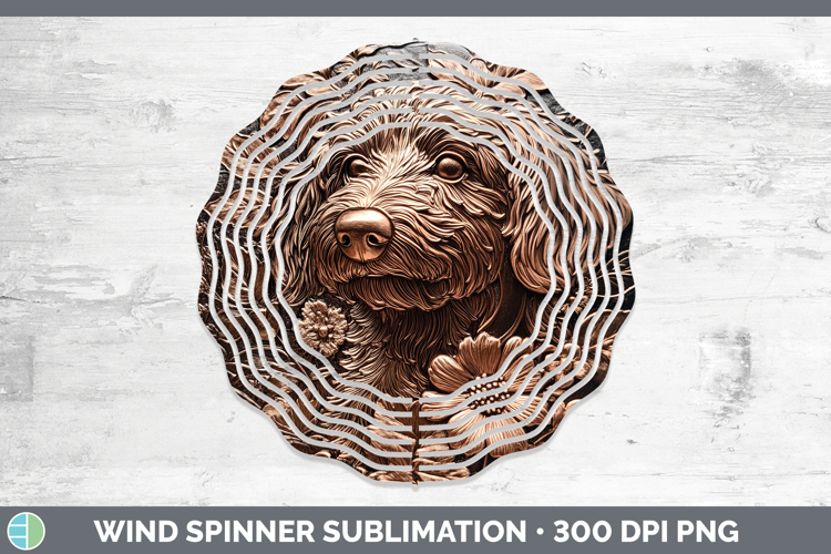 Dogs 05 Copper Relief Double Doodle Wind Spinner Sublimation