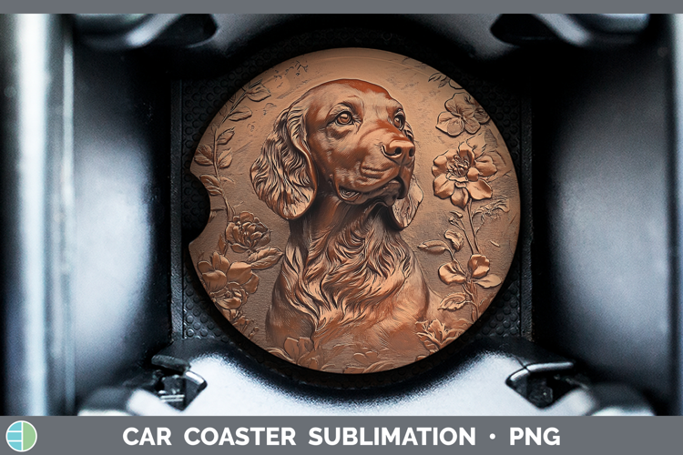 Dogs 05 Copper Relief English Cocker Spaniel Car Coaster Sub