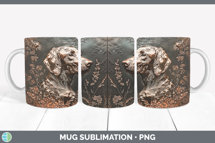 Dogs 05 Copper Relief English Setter Black and White Mug Wra