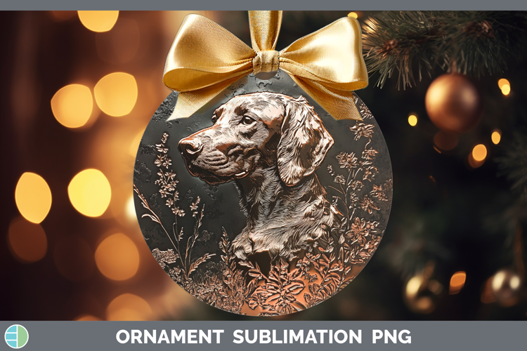 Dogs 05 Copper Relief English Setter Black and White Ornamen