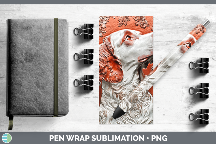 Dogs 05 Copper Relief English Setter Red and White Pen Wrap