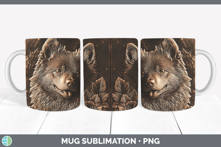 Dogs 05 Copper Relief Finnish Lapphund Mug Wrap Sublimation