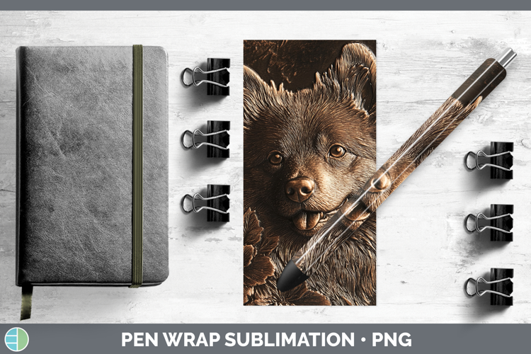 Dogs 05 Copper Relief Finnish Lapphund Pen Wrap Sublimation