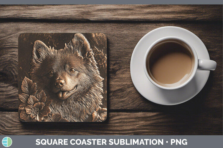 GorgeousDogs 05 Copper Relief Square Coaster design.