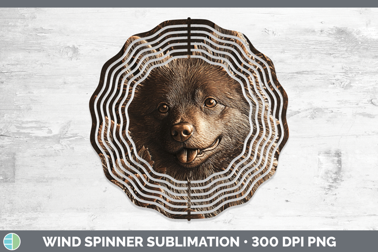 Dogs 05 Copper Relief Finnish Lapphund Wind Spinner Sublimat