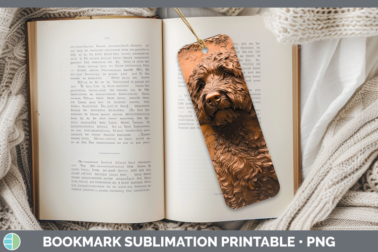 Dogs 05 Copper Relief Labradoodle Bookmark Sublimation Print