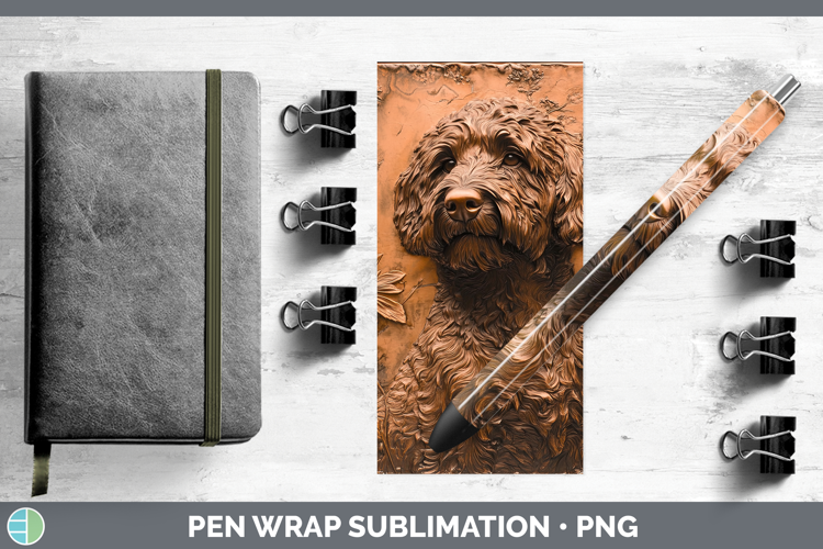 Dogs 05 Copper Relief Labradoodle Pen Wrap Sublimation Pen D