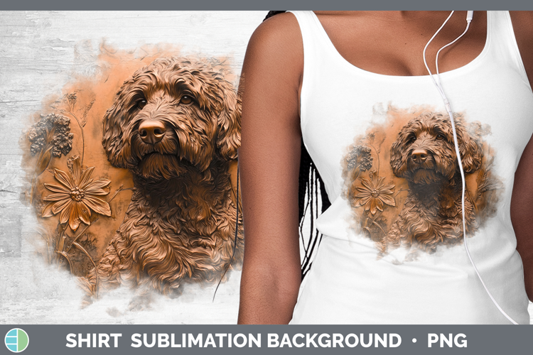 Dogs 05 Copper Relief Labradoodle Shirt Sublimation Sublimat