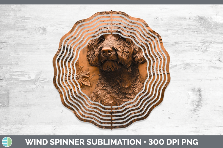 Dogs 05 Copper Relief Labradoodle Wind Spinner Sublimation S