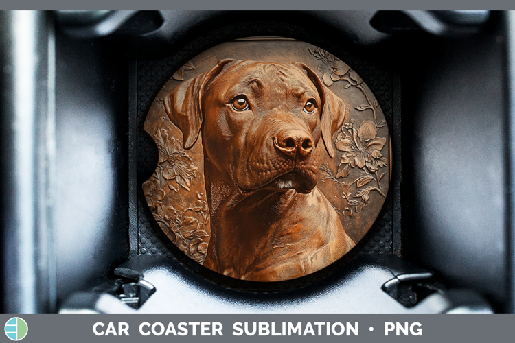 Dogs 05 Copper Relief Podenu Canario Car Coaster Sublimation