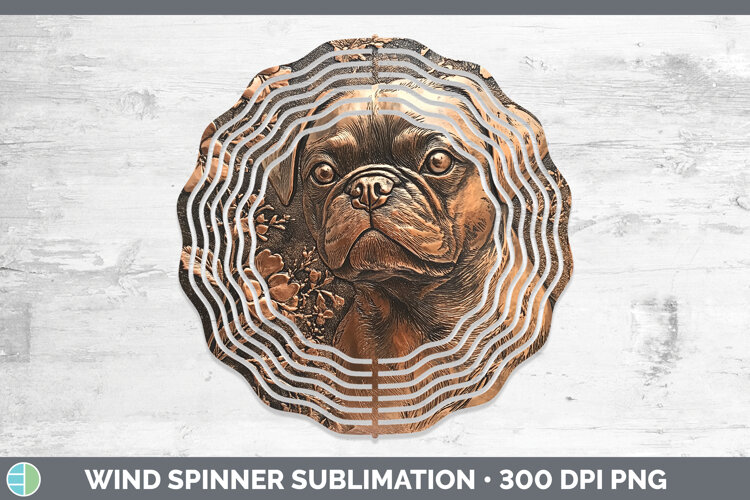 GorgeousDogs 05 Copper Relief Wind Spinner design.