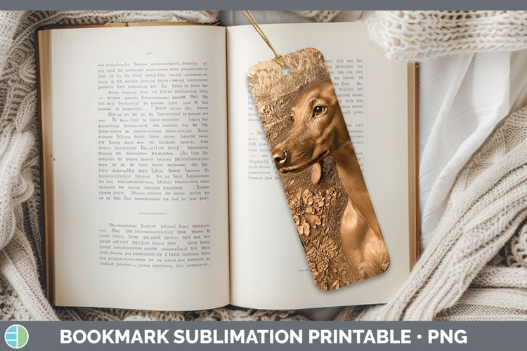 Dogs 05 Copper Relief Saluki Bookmark Sublimation Printable
