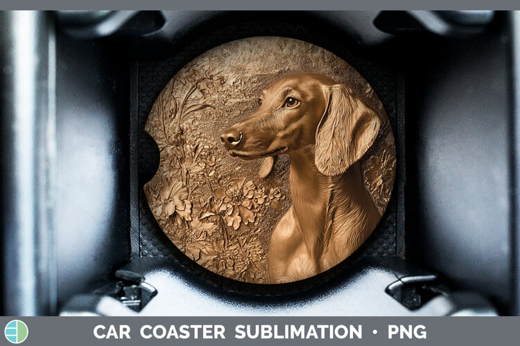 GorgeousDogs 05 Copper Relief Car Coaster design.