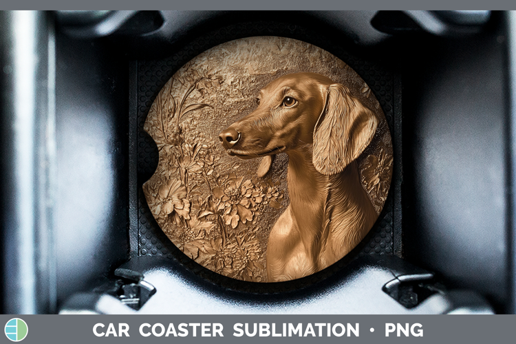 Dogs 05 Copper Relief Saluki Car Coaster Sublimation Design