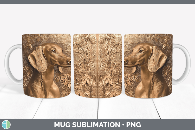 Dogs 05 Copper Relief Saluki Mug Wrap Sublimation Coffee Cup