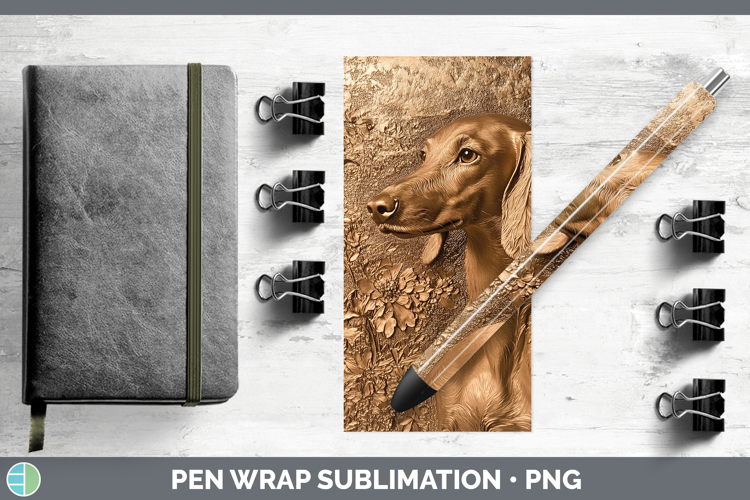 Dogs 05 Copper Relief Saluki Pen Wrap Sublimation Pen Design