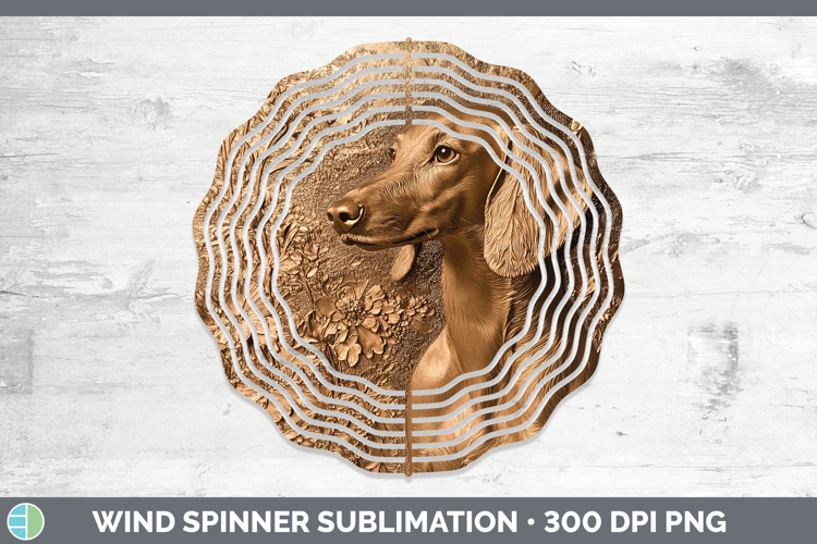Dogs 05 Copper Relief Saluki Wind Spinner Sublimation Spinne