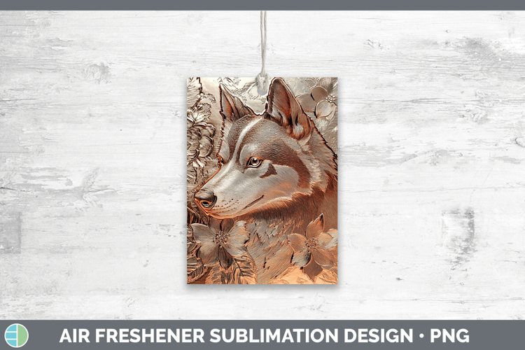 Dogs 05 Copper Relief Siberian Husky Air Freshener Sublimati