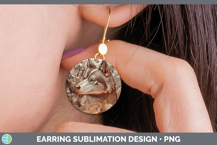 GorgeousDogs 05 Copper Relief Round Earrings design.