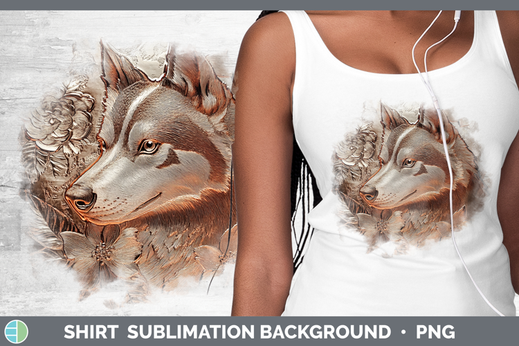 Dogs 05 Copper Relief Siberian Husky Shirt Sublimation Subli