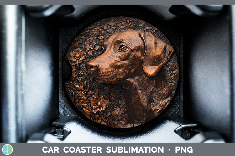 Dogs 05 Copper Relief Warren Hound Car Coaster Sublimation