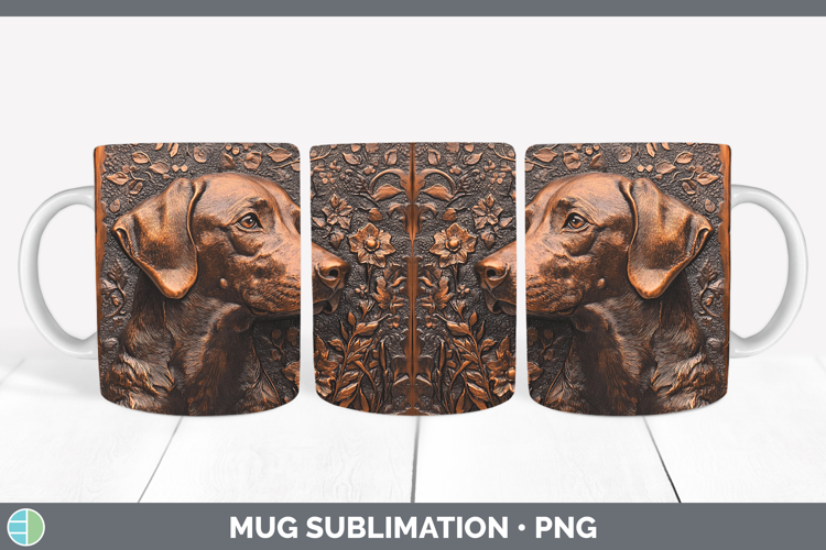 Dogs 05 Copper Relief Warren Hound Mug Wrap Sublimation Coff