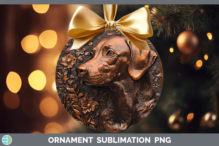 Dogs 05 Copper Relief Warren Hound Ornament Sublimation Baub