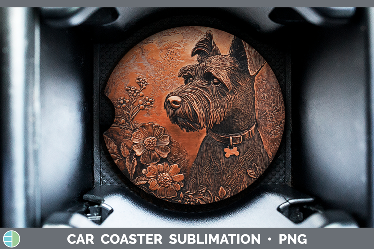 Dogs 05 Copper Relief Welsh Terrier Car Coaster Sublimation