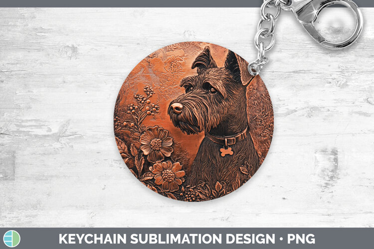 GorgeousDogs 05 Copper Relief Keychain design.