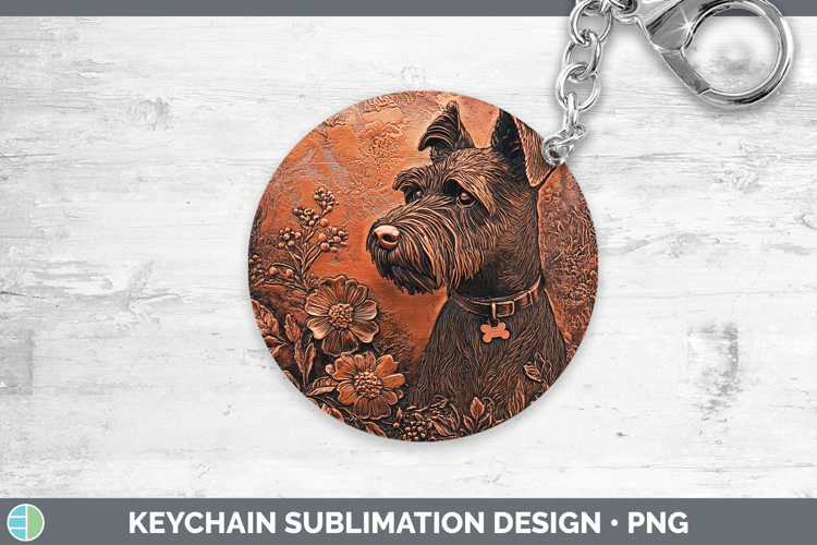 Dogs 05 Copper Relief Welsh Terrier Keychain Sublimation Key