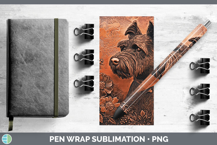 GorgeousDogs 05 Copper Relief Pen Wrap design.