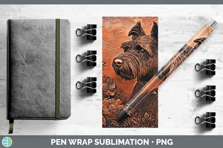 Dogs 05 Copper Relief Welsh Terrier Pen Wrap Sublimation Pen