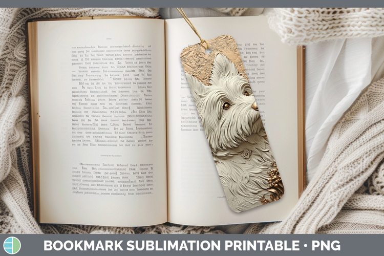 Dogs 05 Copper Relief White Highland Terrier Bookmark Sublim