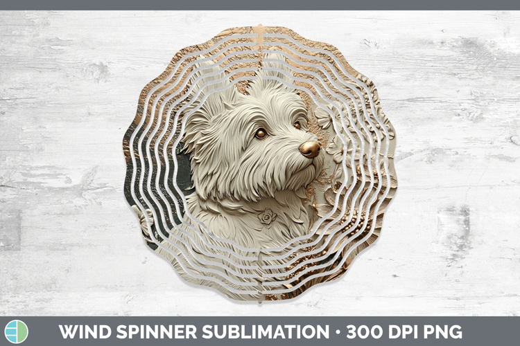 Dogs 05 Copper Relief White Highland Terrier Wind Spinner Su