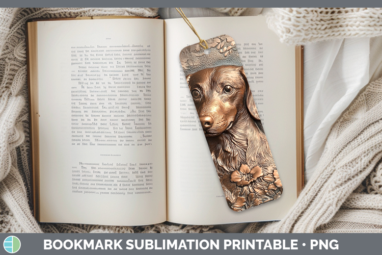Dogs 05 Copper Relief Wire Haired Dachshund Bookmark Sublima