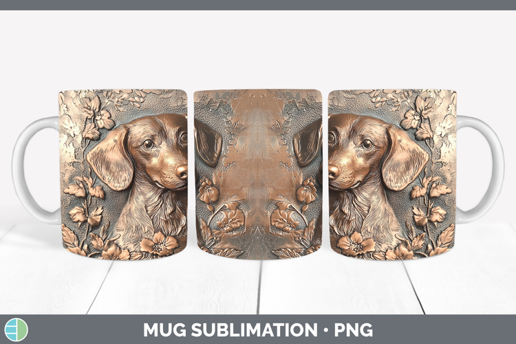 Dogs 05 Copper Relief Wire Haired Dachshund Mug Wrap Sublima