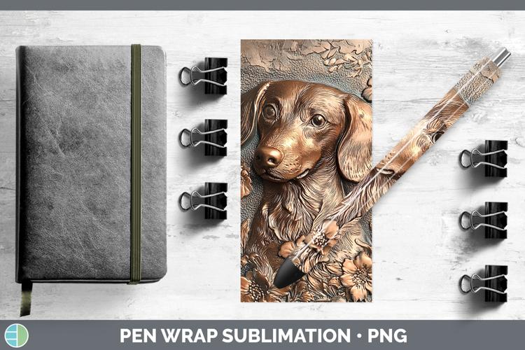 Dogs 05 Copper Relief Wire Haired Dachshund Pen Wrap Sublima