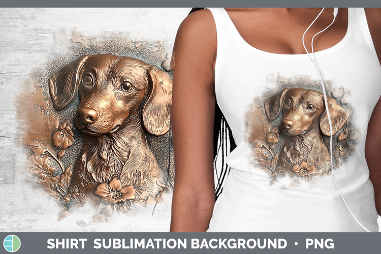 Dogs 05 Copper Relief Wire Haired Dachshund Shirt Sublimatio