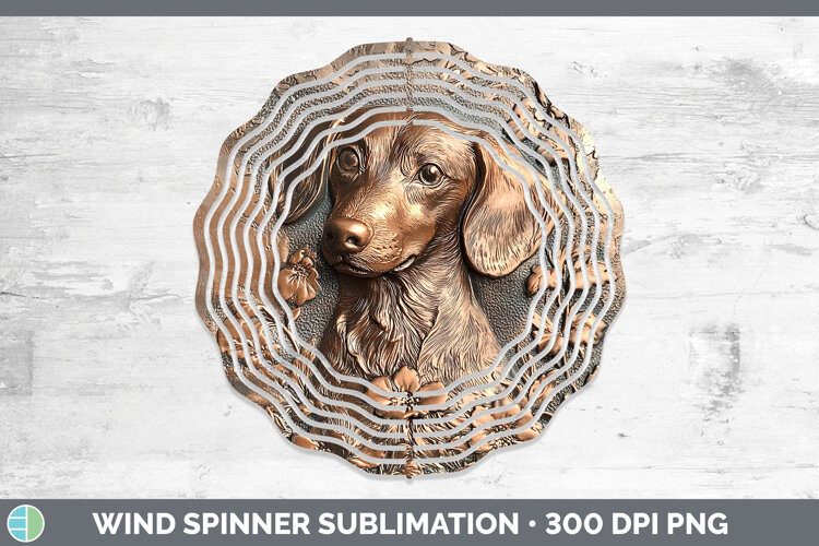 GorgeousDogs 05 Copper Relief Wind Spinner design.