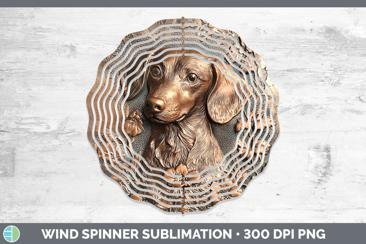 Dogs 05 Copper Relief Wire Haired Dachshund Wind Spinner Sub