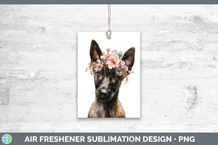 Belgian Malinois Dogs 05 Floral Crown Air Freshener Sublimat