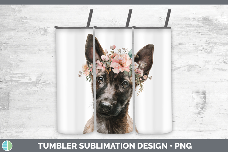 Belgian Malinois Dogs 05 Floral Crown Tumbler Sublimation De