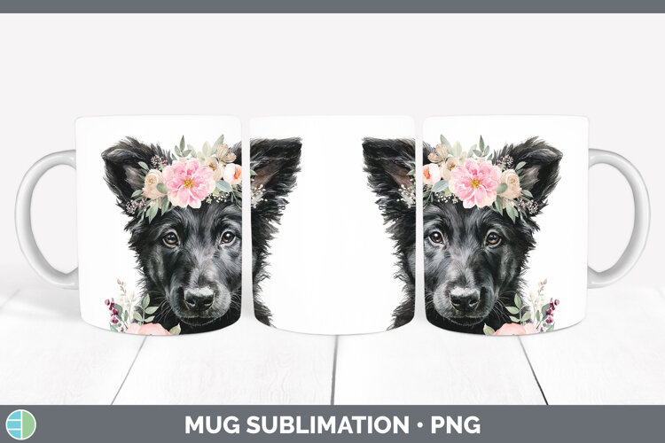 GorgeousDogs 05 Floral Crown Mug Wrap design.