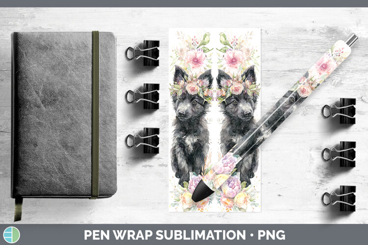 GorgeousDogs 05 Floral Crown Pen Wrap design.