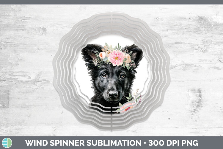 GorgeousDogs 05 Floral Crown Wind Spinner design.