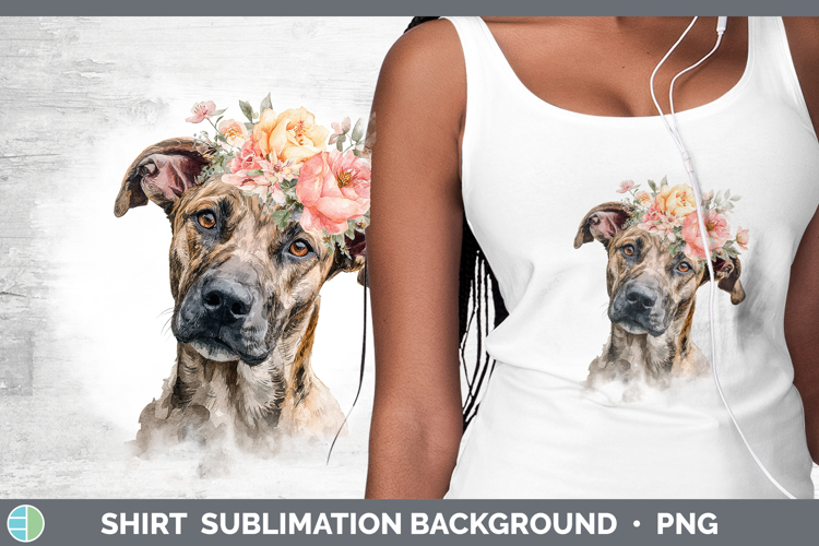Black Mouth Cur Dogs 05 Floral Crown Shirt Sublimation Desig