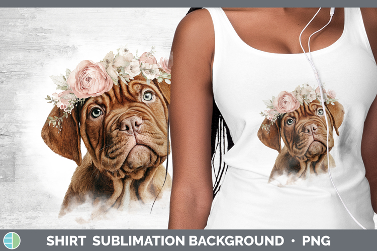 Bordeaux Mastiff Dogs 05 Floral Crown Shirt Sublimation Desi