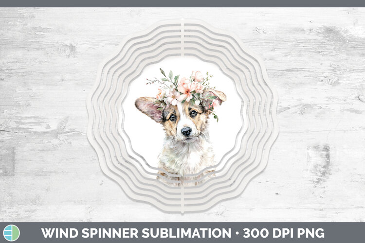 GorgeousDogs 05 Floral Crown Wind Spinner design.
