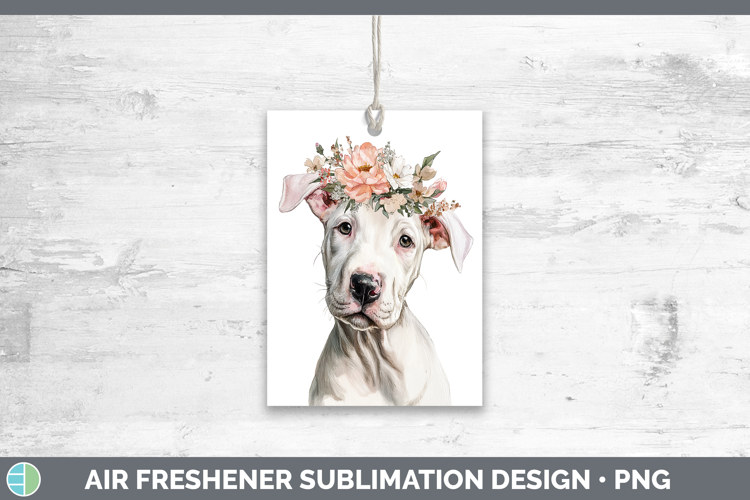 Dogo Argentino Dogs 05 Floral Crown Air Freshener Sublimatio