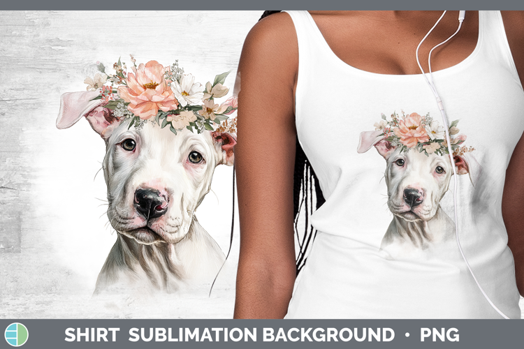 Dogo Argentino Dogs 05 Floral Crown Shirt Sublimation Design